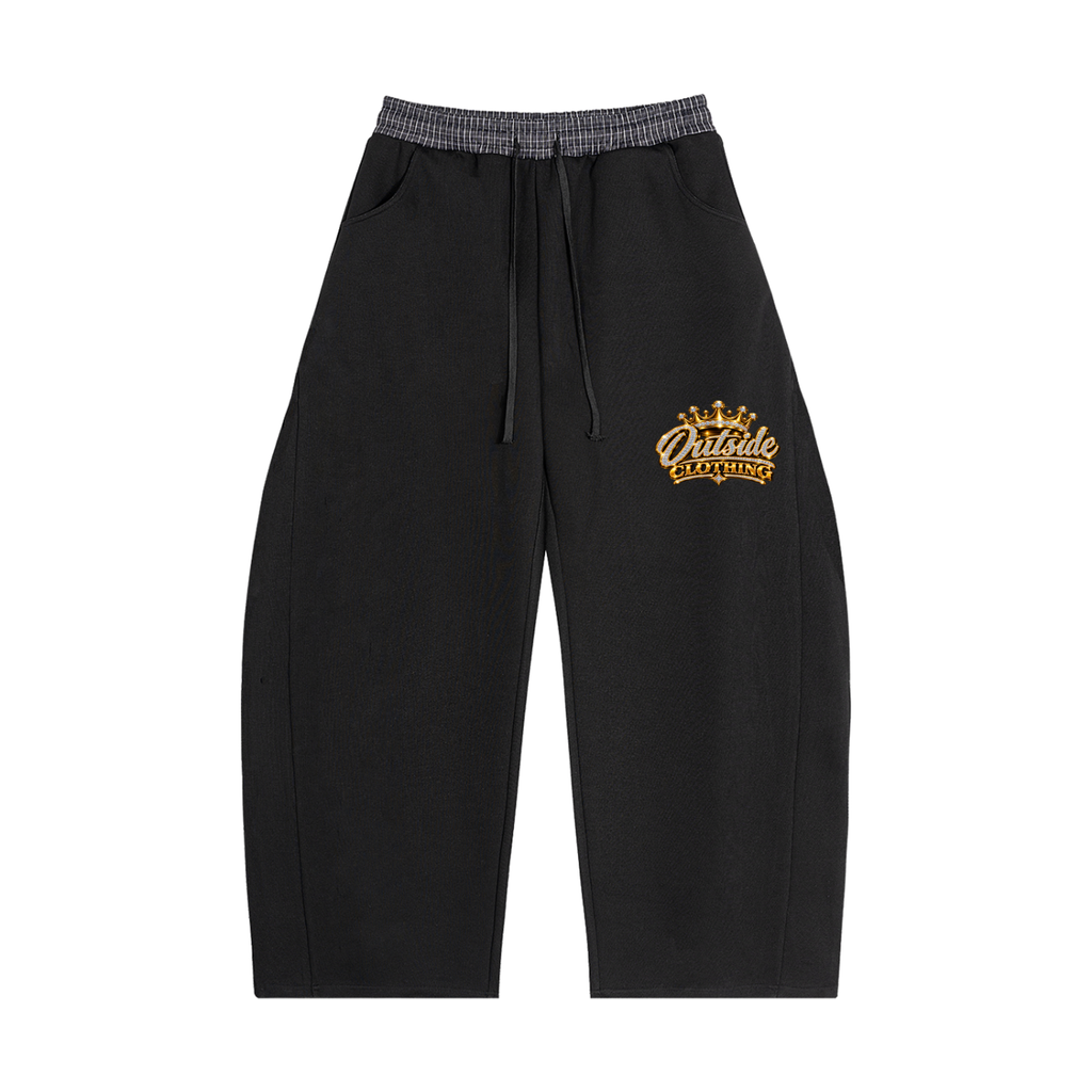 Outside Plaid Waistband Barrel Sweatpants