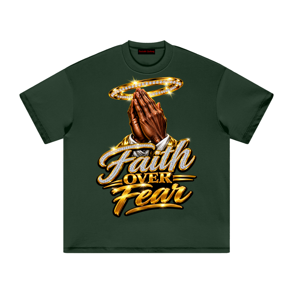 Spread love Faith over Fear Heavyweight Earth Tone T-Shirt