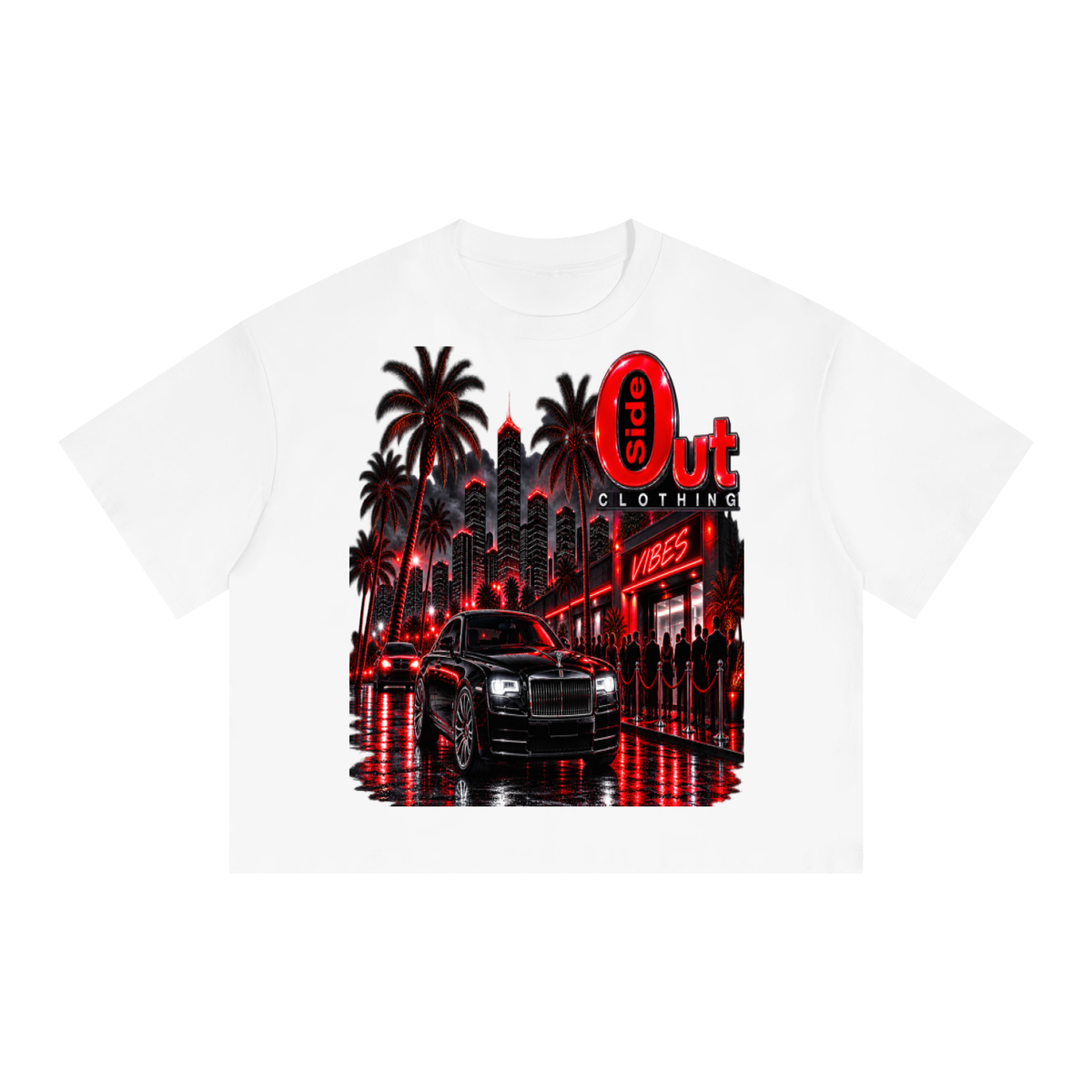 Money Outside Unisex Boxy Drop Shoulder Crop T-Shirt