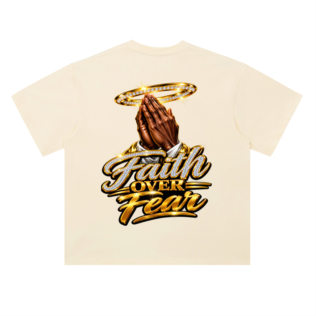 Faith over Fear Heavyweight Drop Shoulder Cotton T-Shirt