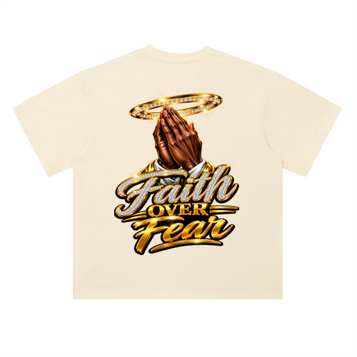 Faith over Fear Heavyweight Drop Shoulder Cotton T-Shirt