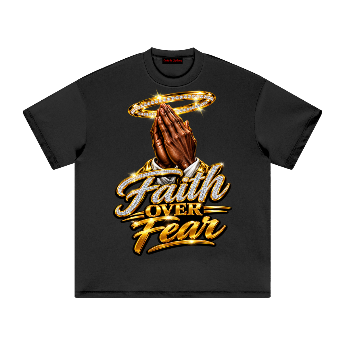 Spread love Faith over Fear Heavyweight Earth Tone T-Shirt