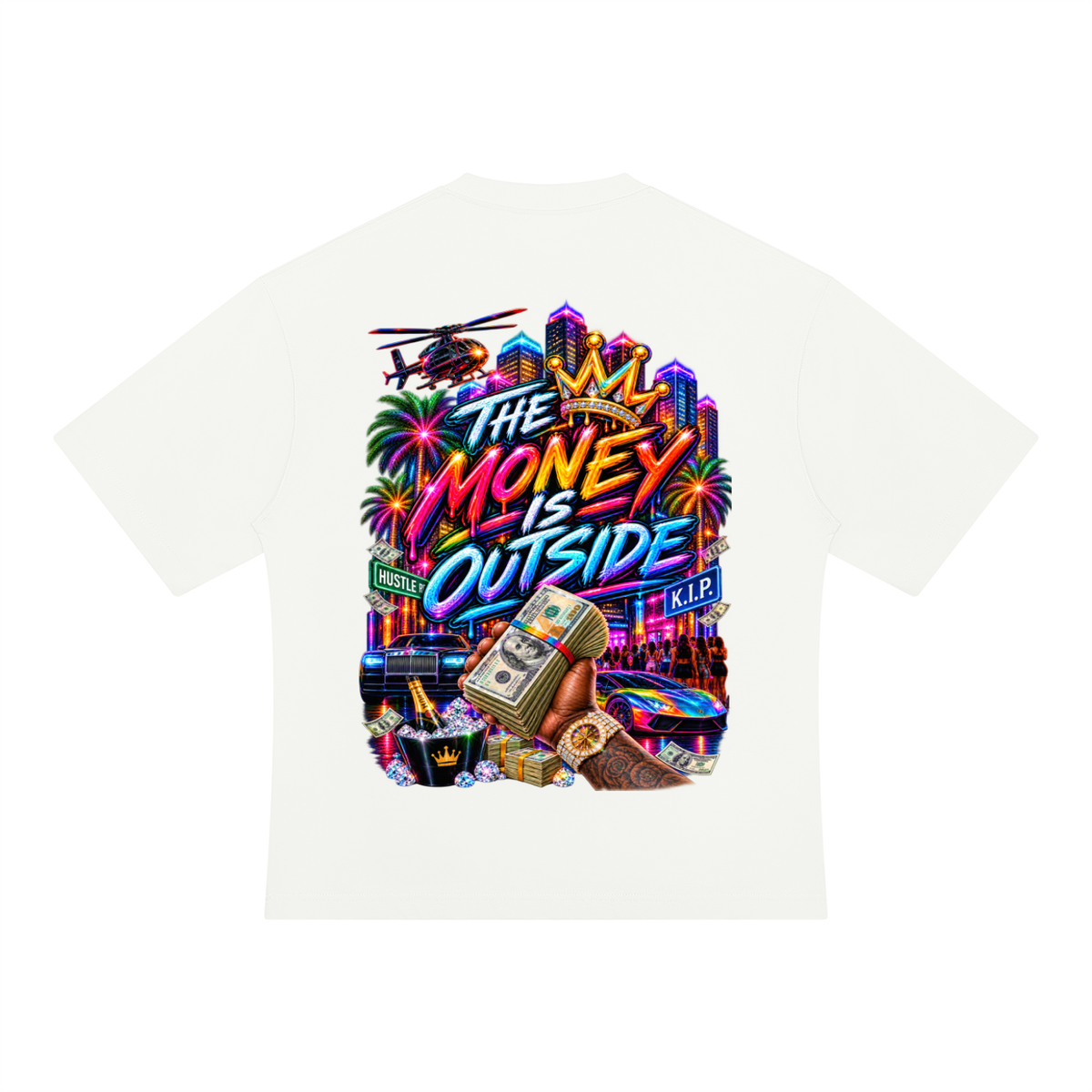 MC money Outside Unisex Heavyweight Oversized T-Shirt