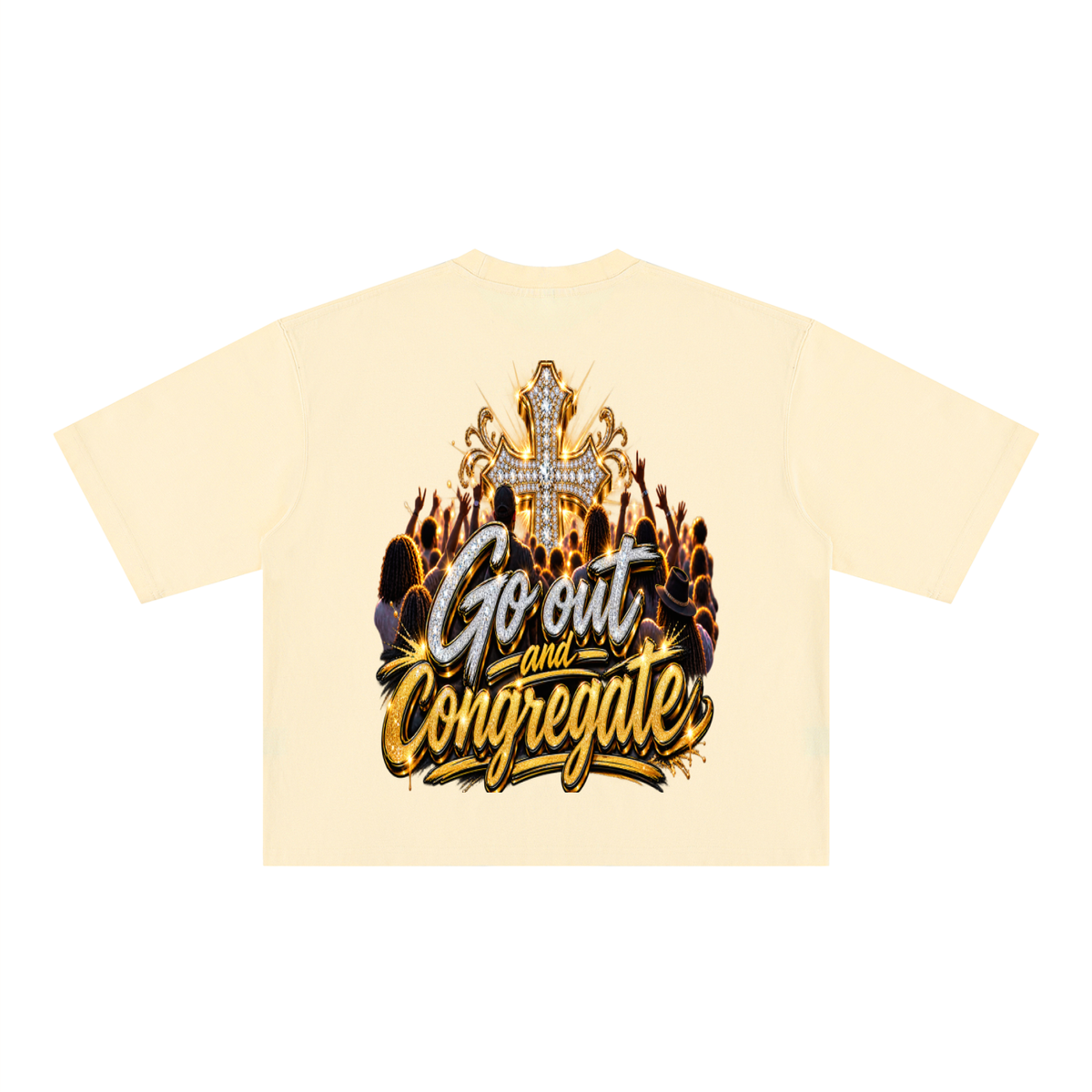Go and Congregate Unisex Heavyweight Mineral Wash Boxy T-Shirt