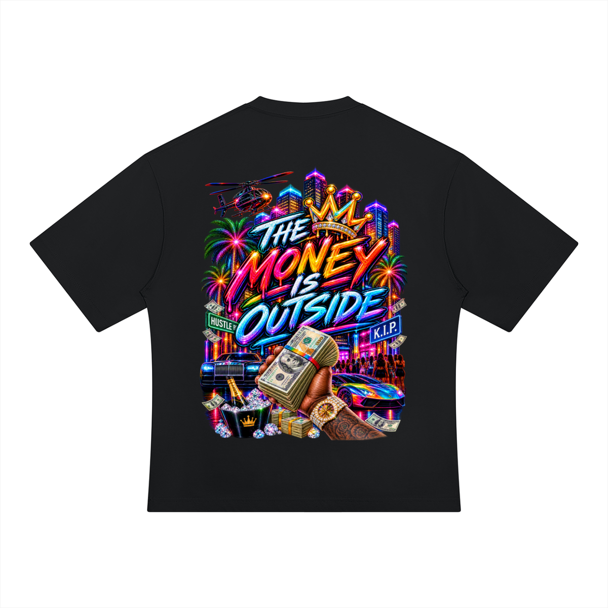 MC money Outside Unisex Heavyweight Oversized T-Shirt