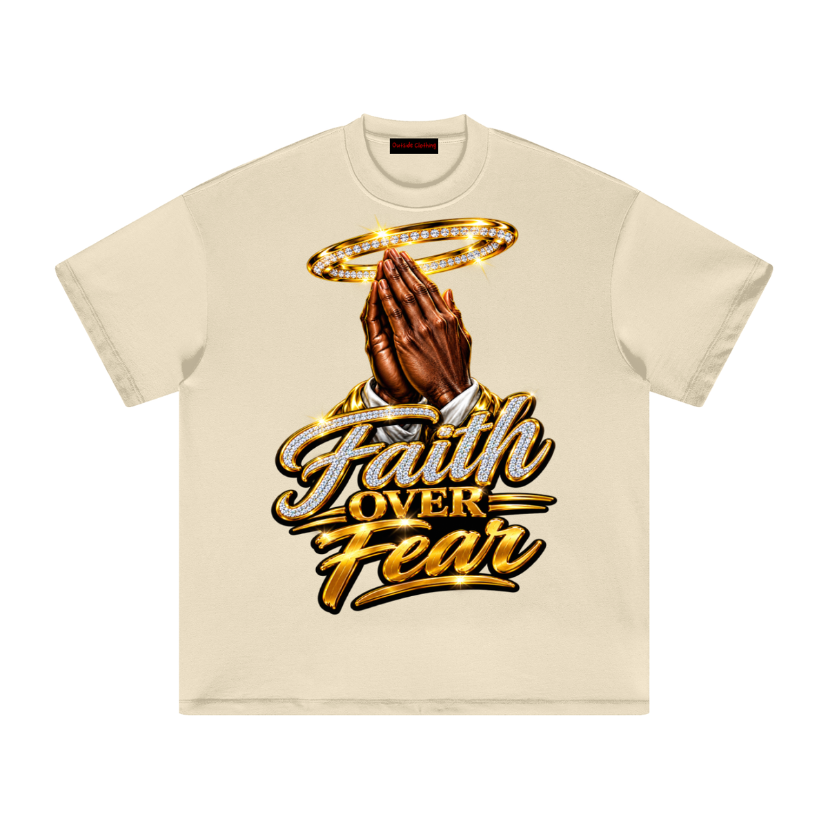 Spread love Faith over Fear Heavyweight Earth Tone T-Shirt