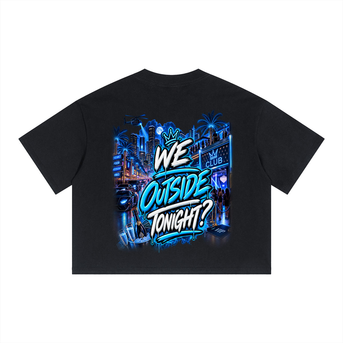We Outside Unisex Boxy Drop Shoulder Crop T-Shirt